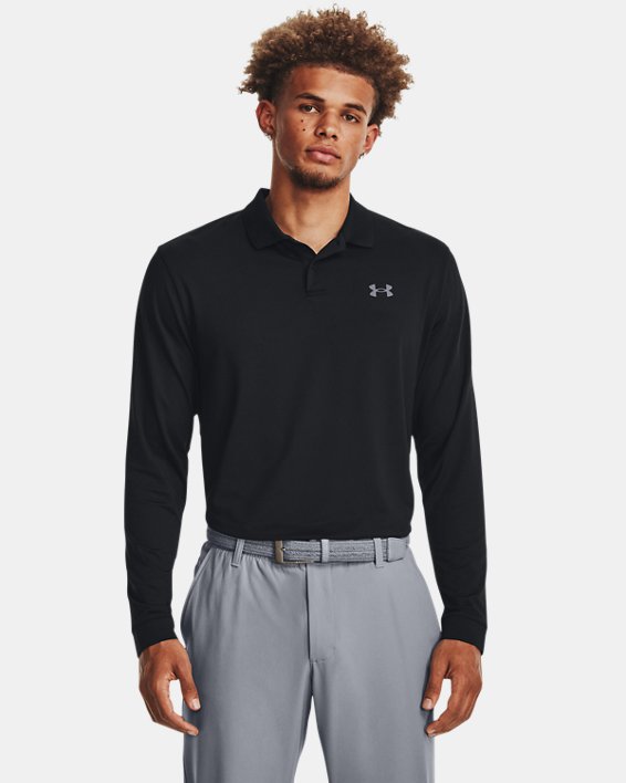 Men's UA Matchplay Long Sleeve Polo in Black image number 0